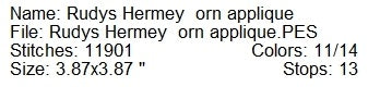 2025 ITH Rudolph's Hermey Christmas ornament applique machine design
