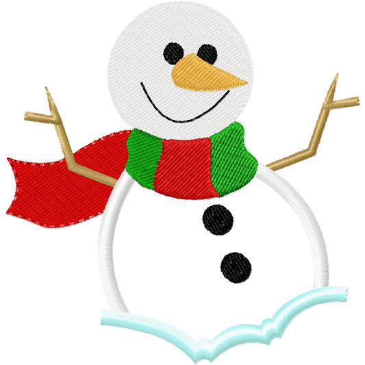 Snowman applique 1 machine embroidery design