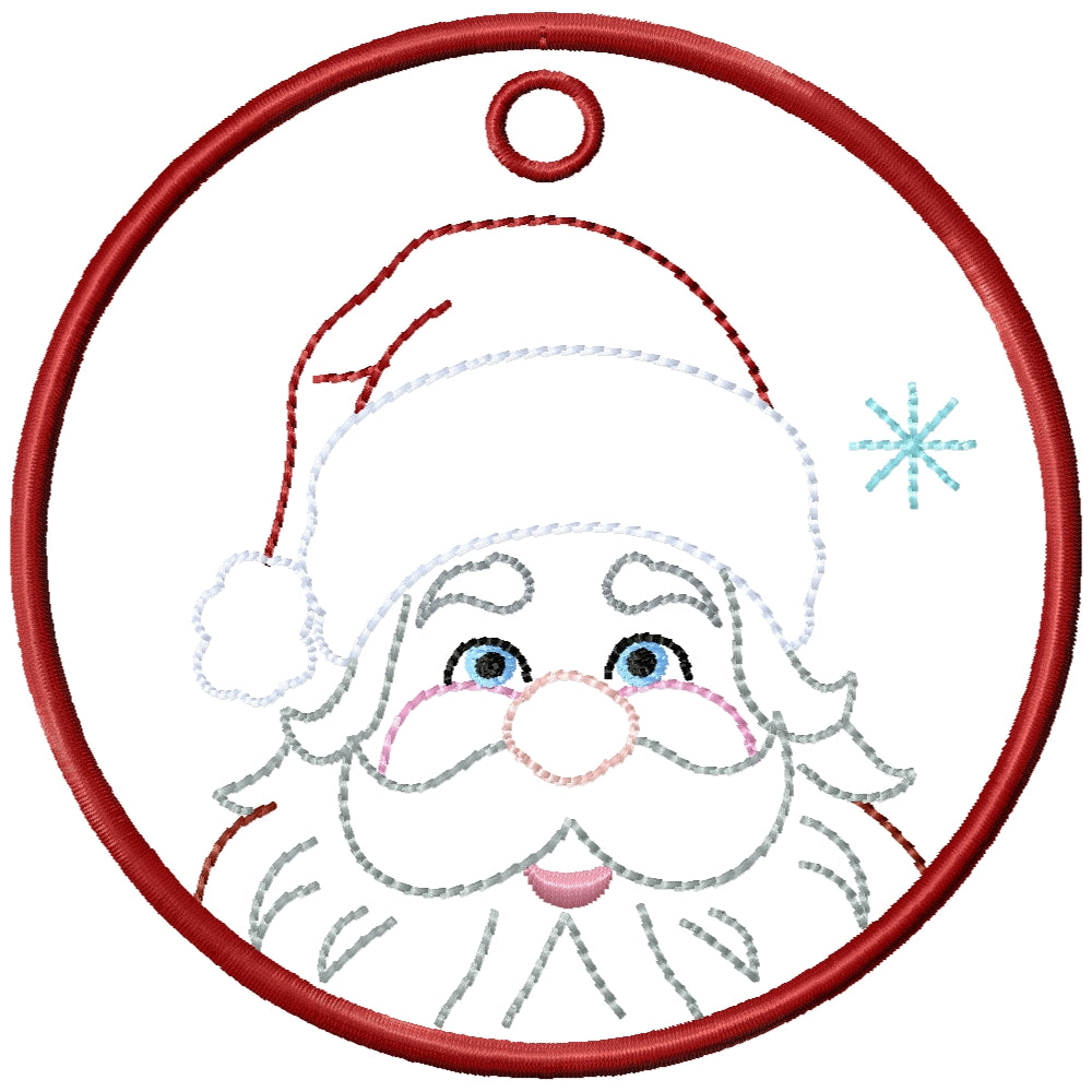 ITH Santa 1 ornament machine embroidery design