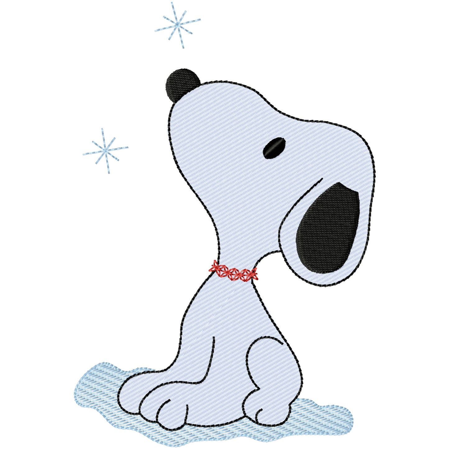 Snoopy 2 filled machine embroidery design 2 sizes