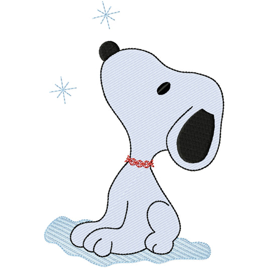 Snoopy 2 filled machine embroidery design 2 sizes