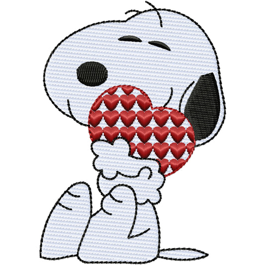 Snoo 4 Snoop hugging a heart machine embroidery design