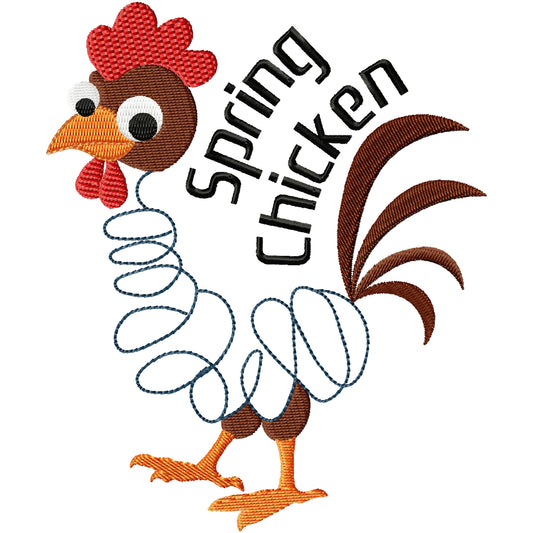 Spring chicken machine embroidery design 3 sizes