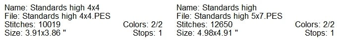 High standards machine embroidery design 2 sizes
