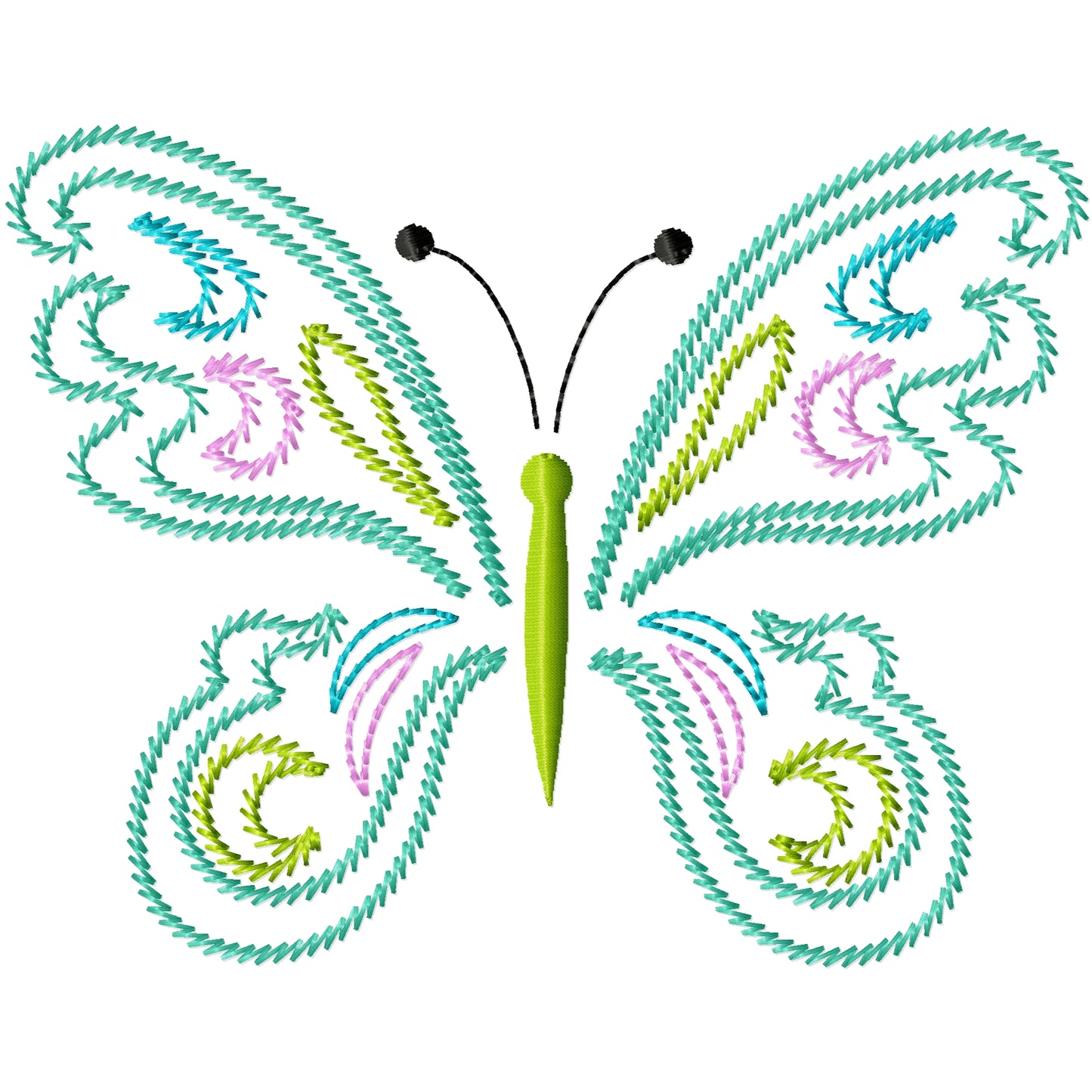 Stem stitch butterfly 1 machine embroidery design