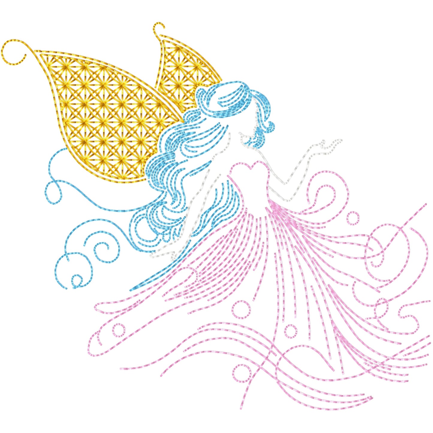 Stitch Fairy machine embroidery design 2 sizes