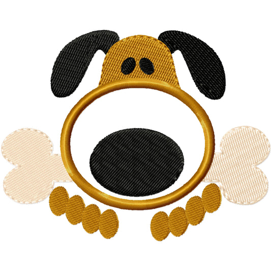 Applique dog 1 machine embroidery design