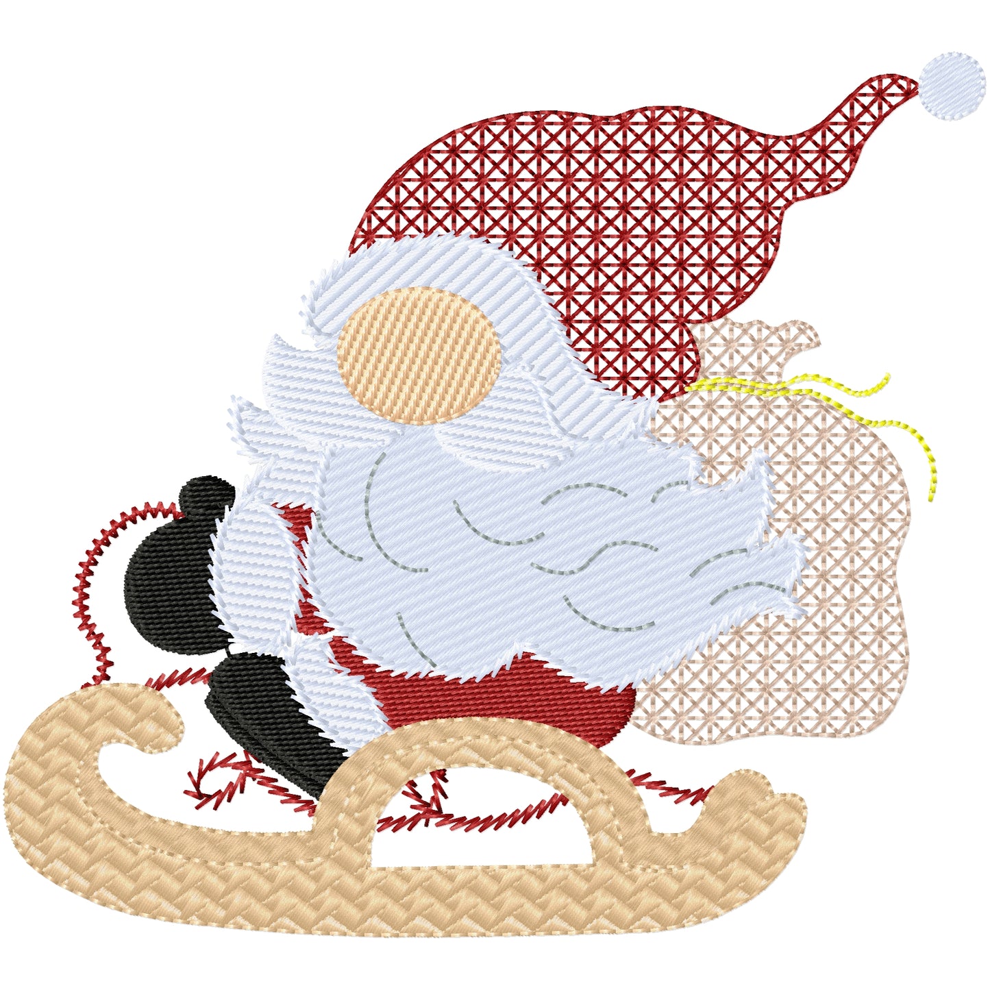 Santa table runner 1 machine embroidery design 3 sizes