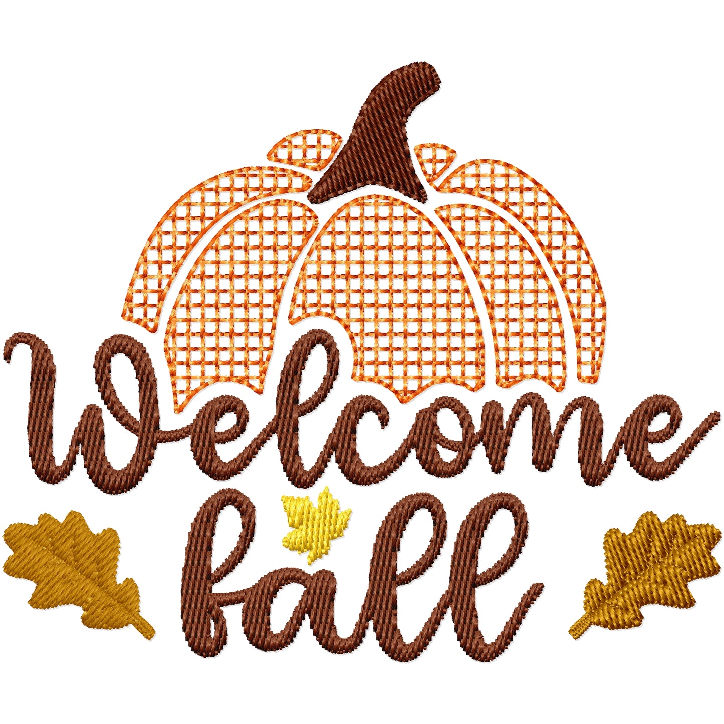 Welcome Fall pumpkin machine embroidery design