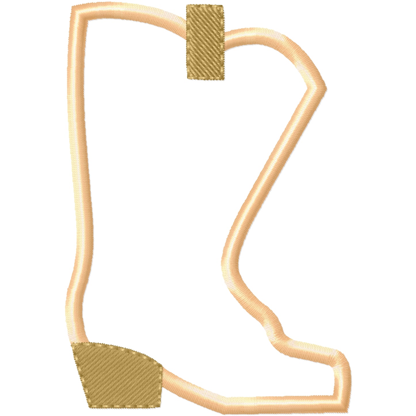 Applique cowboy boot machine embroidery design