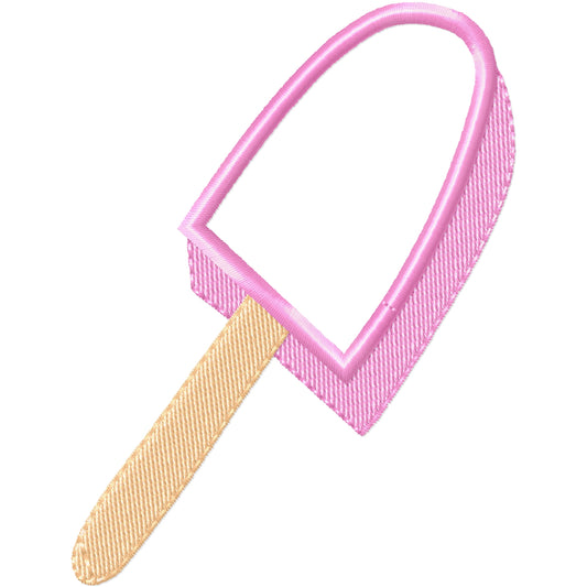 Applique pink popsicle machine embroidery design