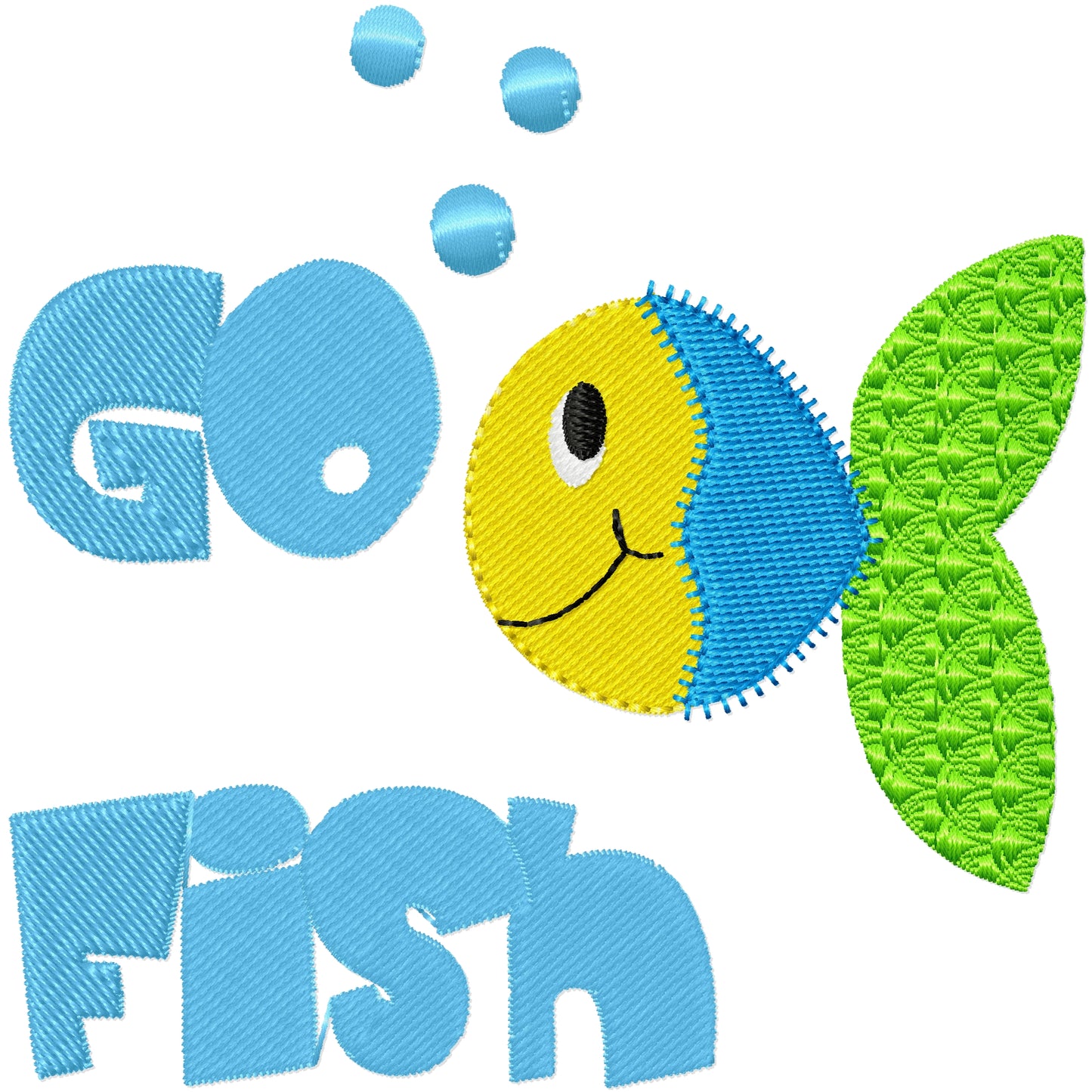 Go fish machine embroidery design