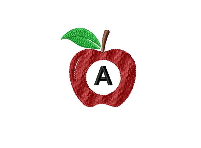 Apple font machine embroidery design set