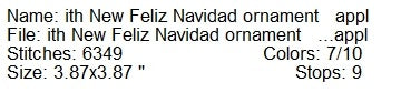 2025 ITH Feliz Navidad Christmas applique machine embroidery ornament